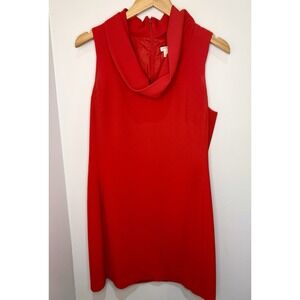 J CREW Crepe Cowl Neck Dress in Child Red MEDIUM